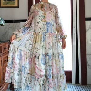 Zara flower maxi dress